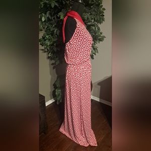 💖Mudpie Geometric Pattern Maxi Dress || Size M || Red and White💖